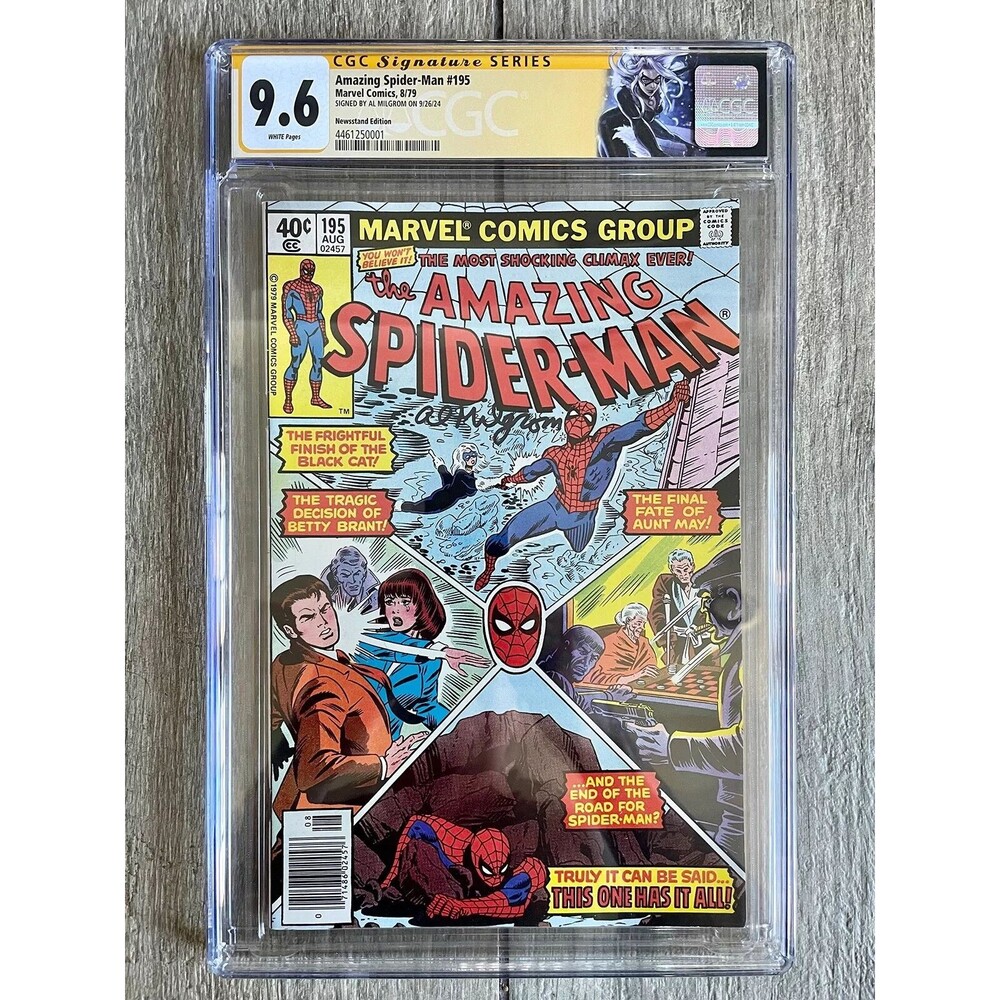 Amazing Spider-Man #195 CGC 9.6 SS Signed AL MILGROM Origin 2nd Black Cat Label